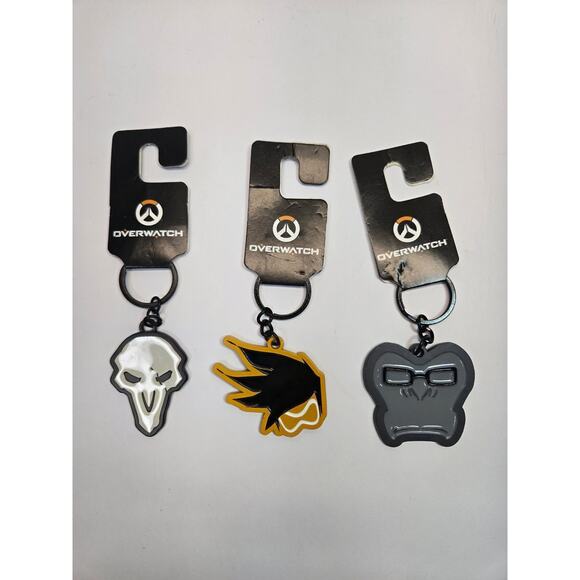 Overwatch Character Head Logo Official Key Ring Chain Blizzard LOT OF 3 NEW - Picture 1 of 2